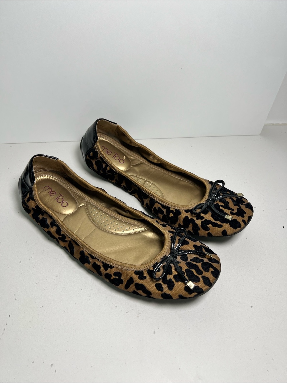 Me Too Halle Leopard Print Ballet Flats Size 10M – Animal Print Flats –